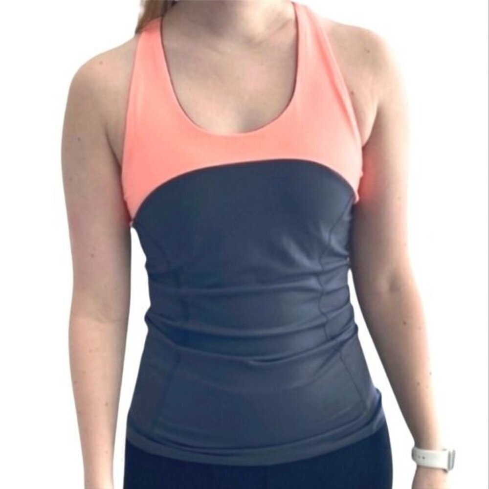 GAP BODY Racerback Athletic Tank Top Built‎ In Bra Dri Fit Grey Women's Medium